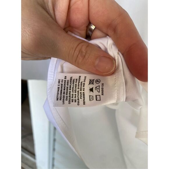 Lafayette 148 New York NWT Revina Ruffle Poplin White Blouse, Sz XL, MP $348 - Picture 6 of 8